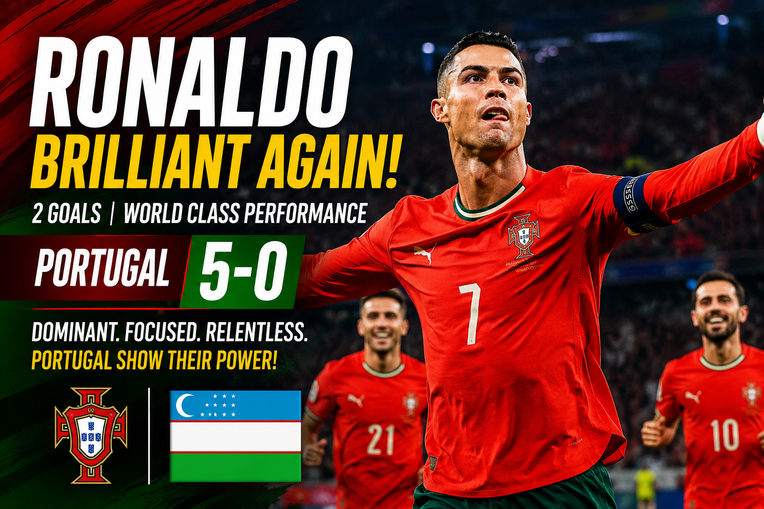 Cristiano Ronaldo Scores Two Goals as Portugal Crush Opponents 5-0 in Dominant World Cup Display